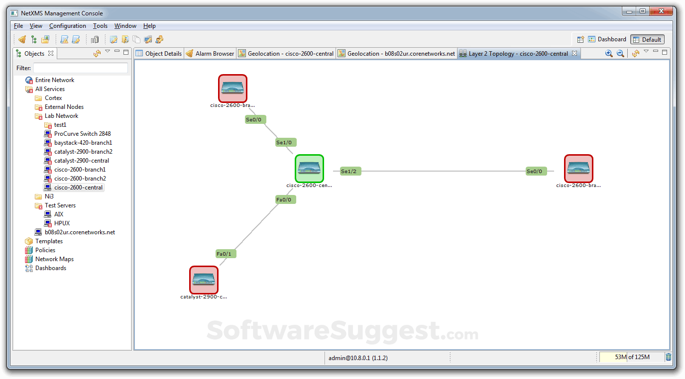 Netxms карта сети