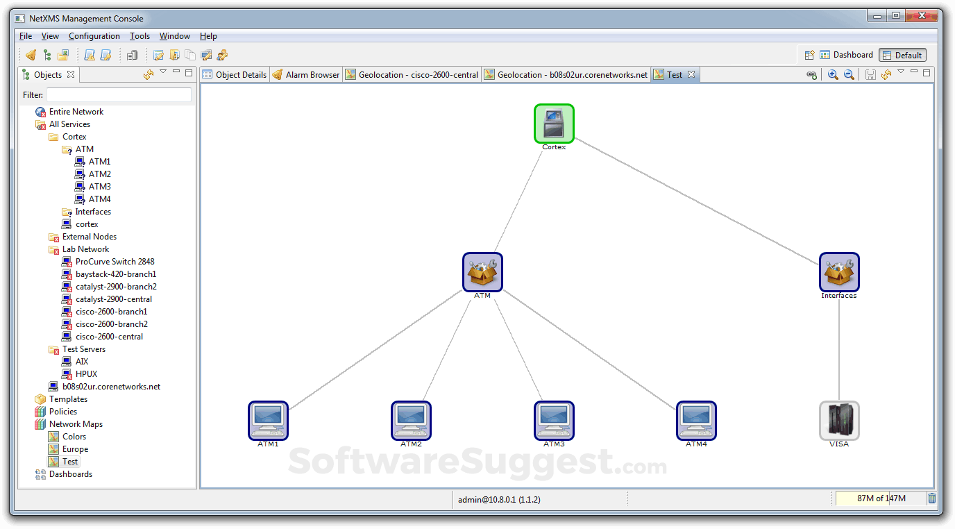 Netxms карта сети