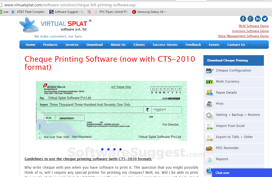 cheque book print software