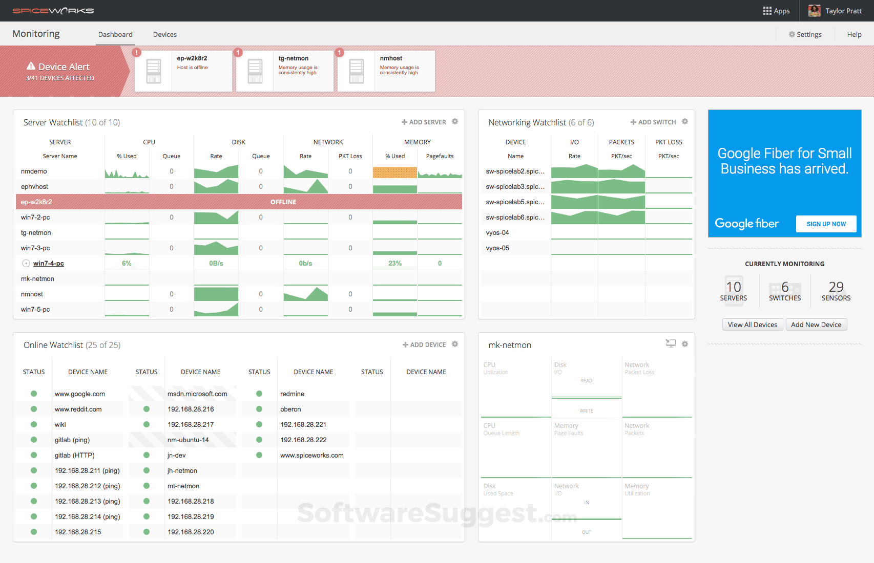 spiceworks client install options