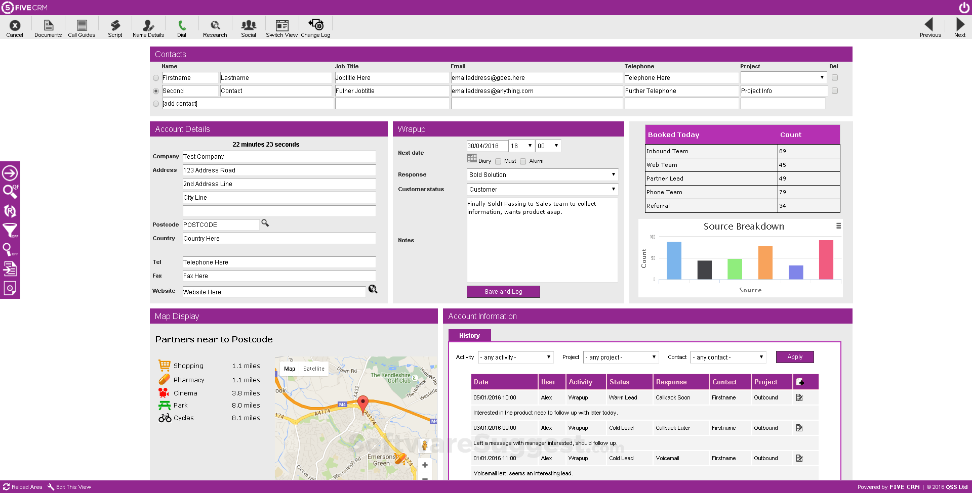 FiveCRM screenshot