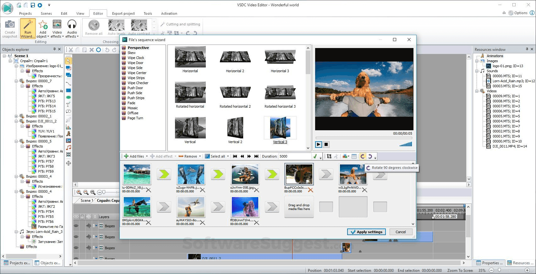 vsdc video editor cutting and splitting