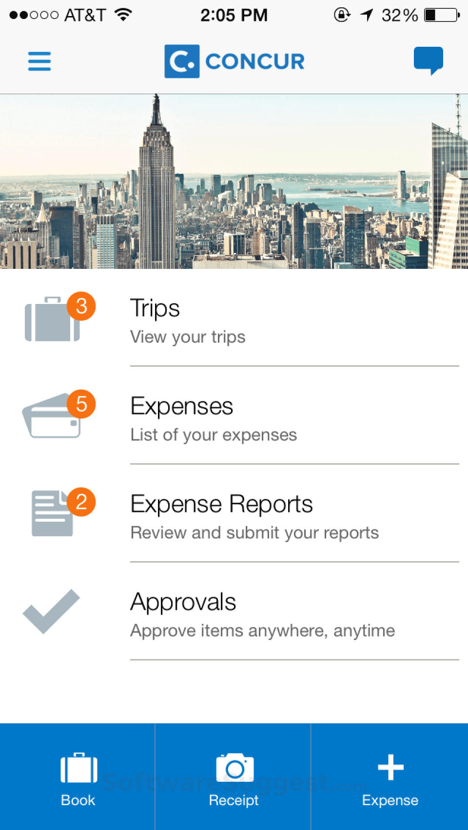 concur travel receipts expense app store