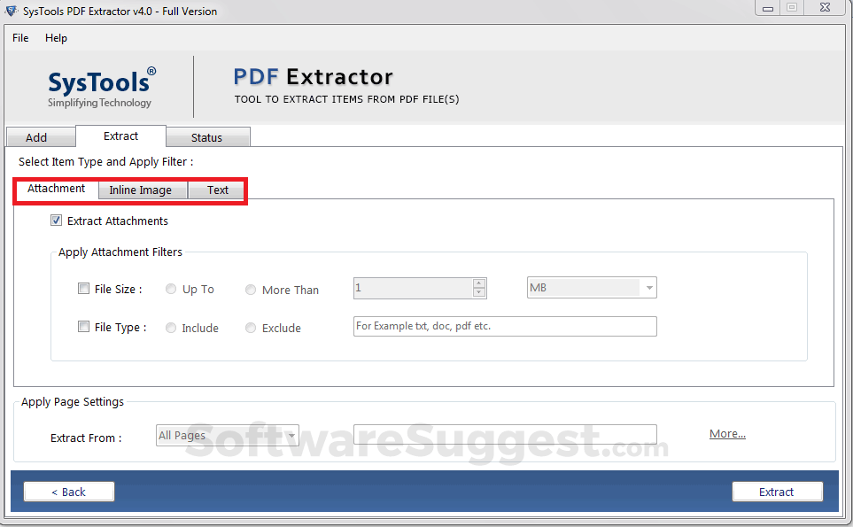 systools pdf extractor