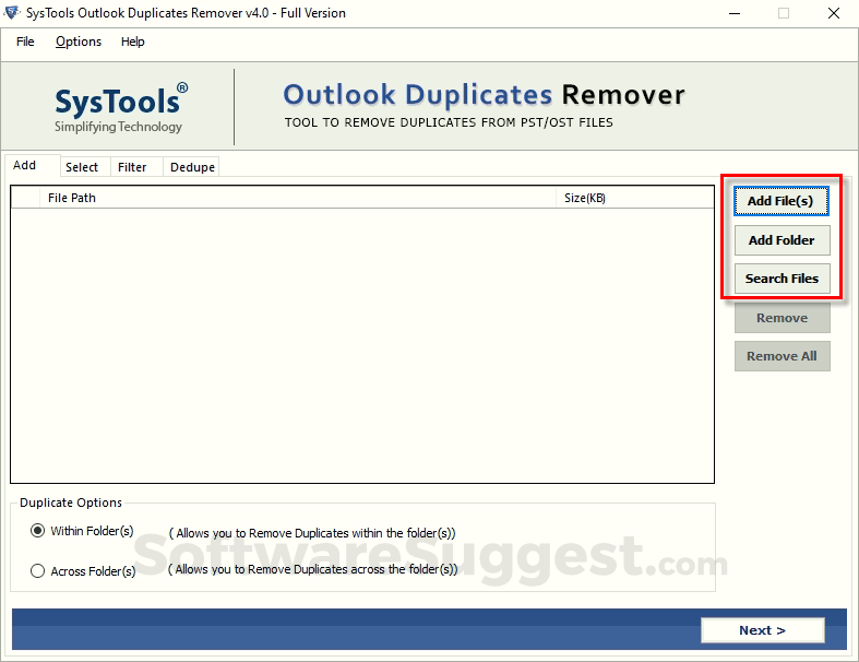 simple outlook duplicate remover