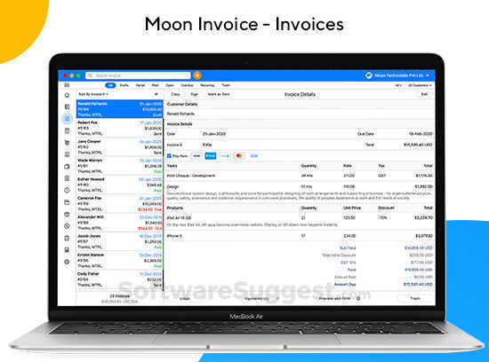 moon invoice signature