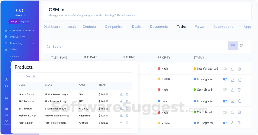 CRM.io By 500apps Pricing, Features & Reviews 2022 - Free Demo