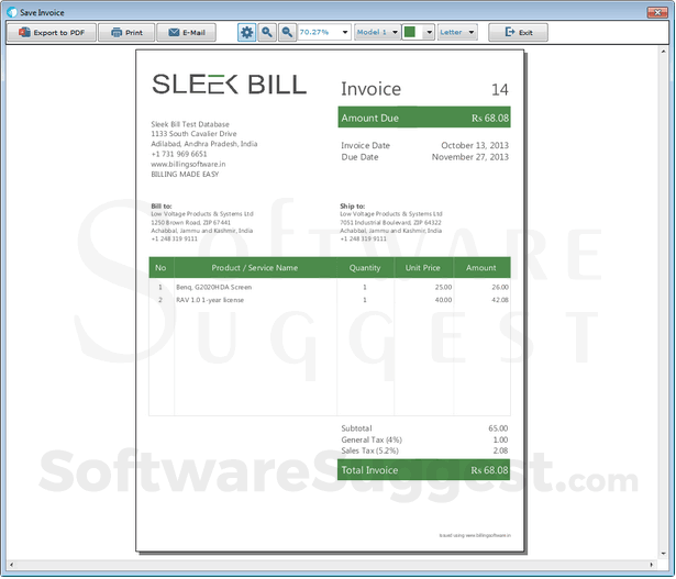 sleek billing software